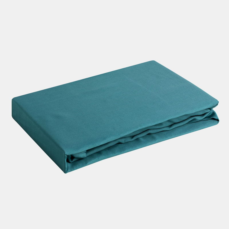Satin Fitted Sheet, Turquoise, 140 x 200 cm