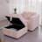 Pink 44.9" Modular - Comfortable & Versatile. Quality Materials. Washable Cushions. Hydraulic Lift Storage. Stylish For Bedroom Living Room. 2 Functional A Relaxing Space. Metal Frame Foam Filler.-916327252