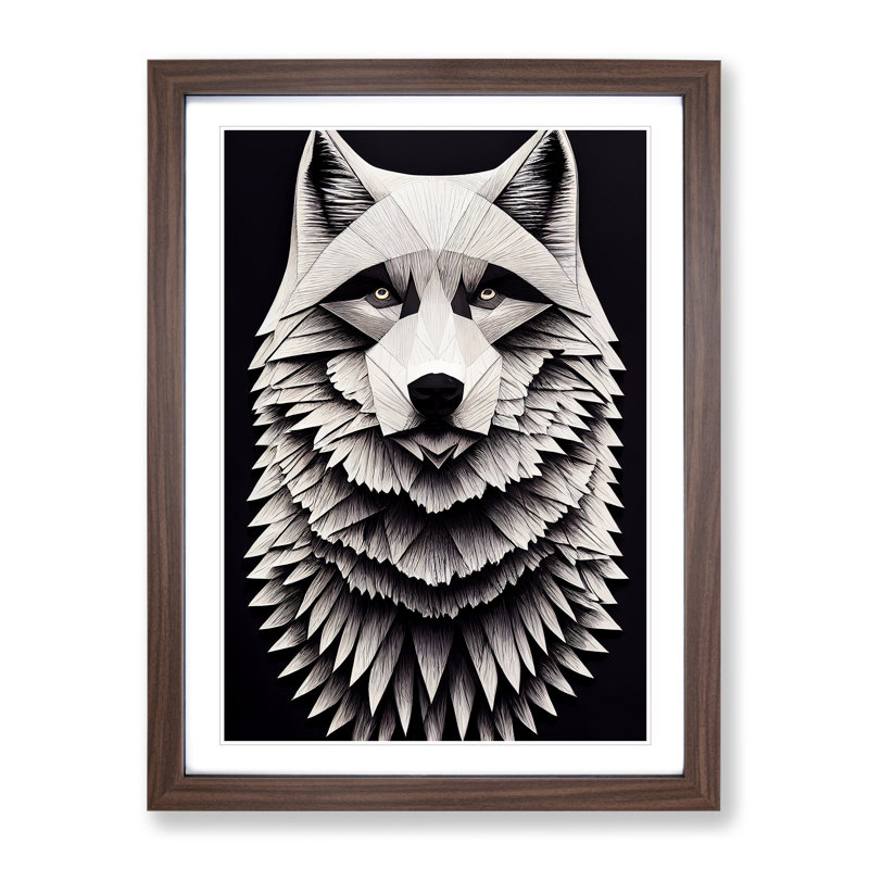 Royal Wolf - Framed Print, 34cm H x 25cm W, Walnut