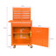 22,61 po Armoire à outils profonde avec plateau amovible - 5 roulettes verrouillables en métal orange et tablette réglable-851876582