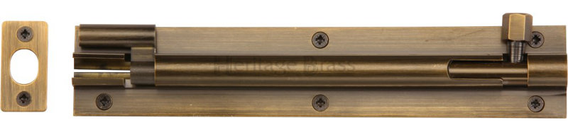 Heritage Brass Heritage Door Bolt Necked, 7.62 cm H x 2.54 cm W, Antique Brass