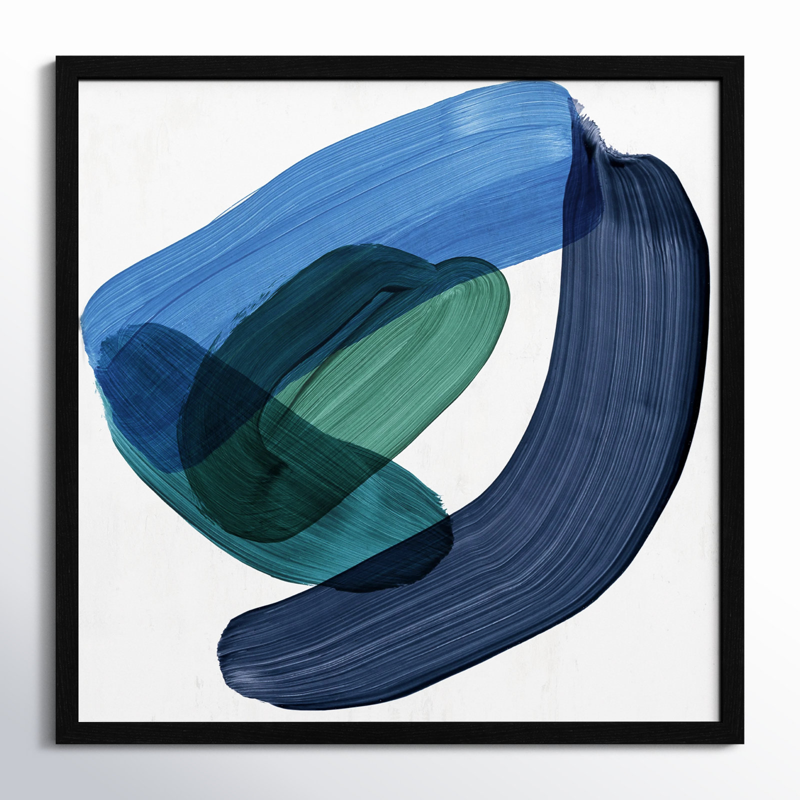 Smooth Bend II Painting, 23.5" H x 23.5" W x 0.75" D, Black