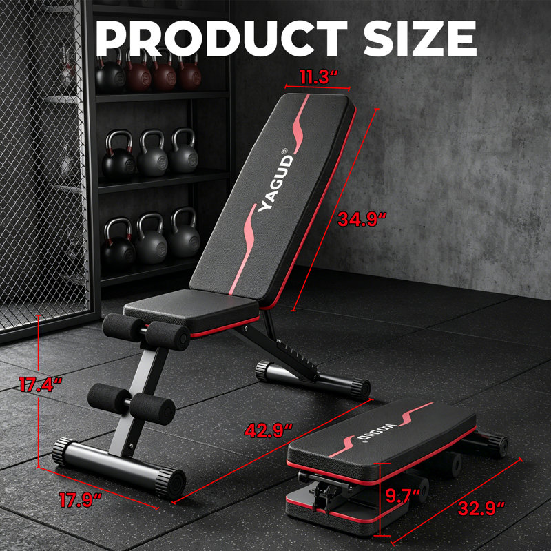 7 Positions Adjustable Weight Bench Press for Home Gym, Strength Training Adjustable Workout Benches for Full Body, Gym Benches for Incline Decline Exercise