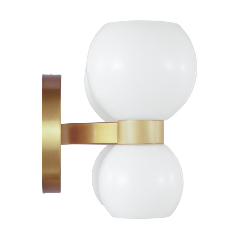 4 - Light Armed Sconce, Burnished Brass