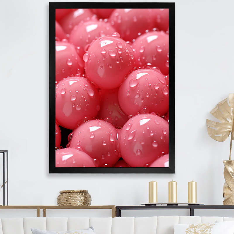 Rose bonbon et champagne champagne, H 32 po x l 16 po x P 1 po, Cadre photo noir