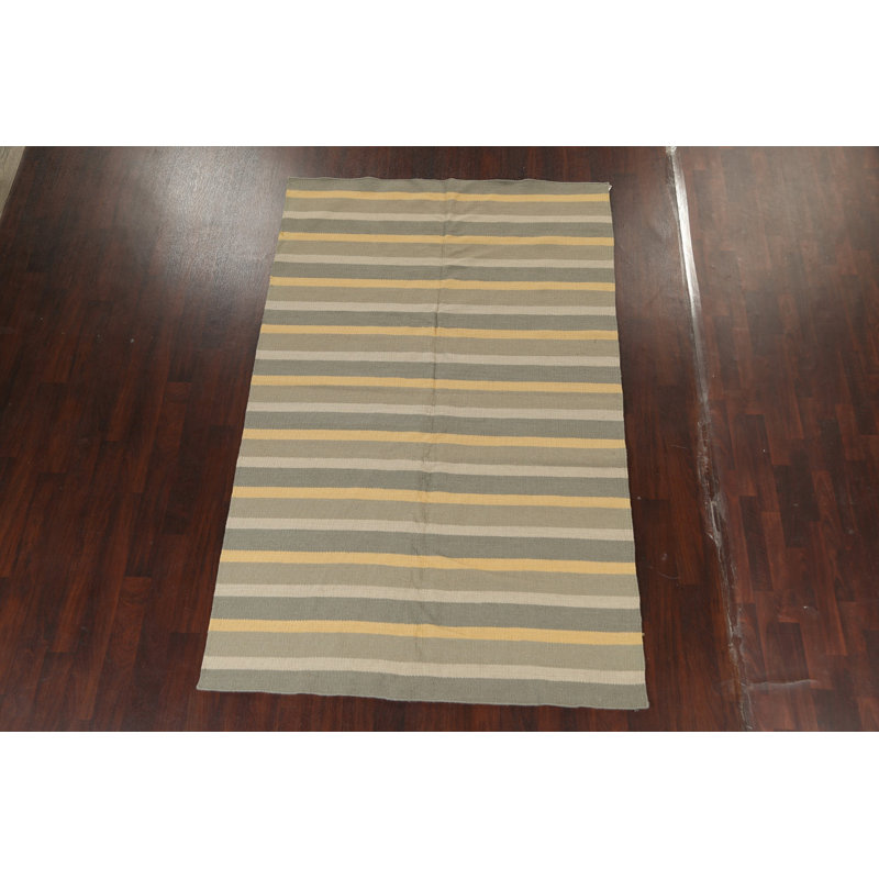 Tapis oriental à rayures Kilim 6 x 9
