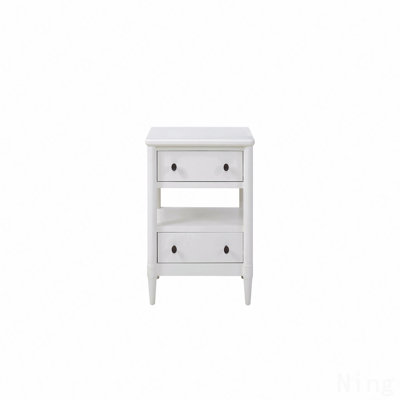 Open Nightstand, Sand Finish With 2 Drawers