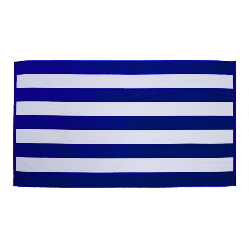 100% Cotton Midweight Beach Towel, Royal / White