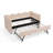 Twin Daybed with Trundle & USB Port - Wave Shaped Gingham No Box Spring Needed-573400887