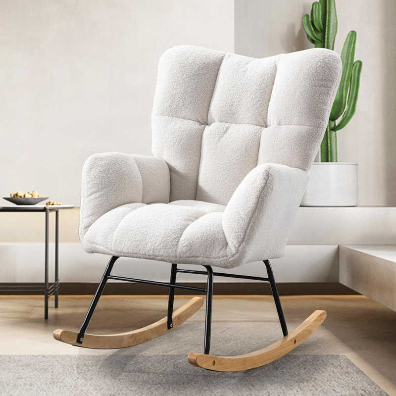 Chaise berçante moderne pour chambre de bébé, salon, chambre à coucher, Blanc