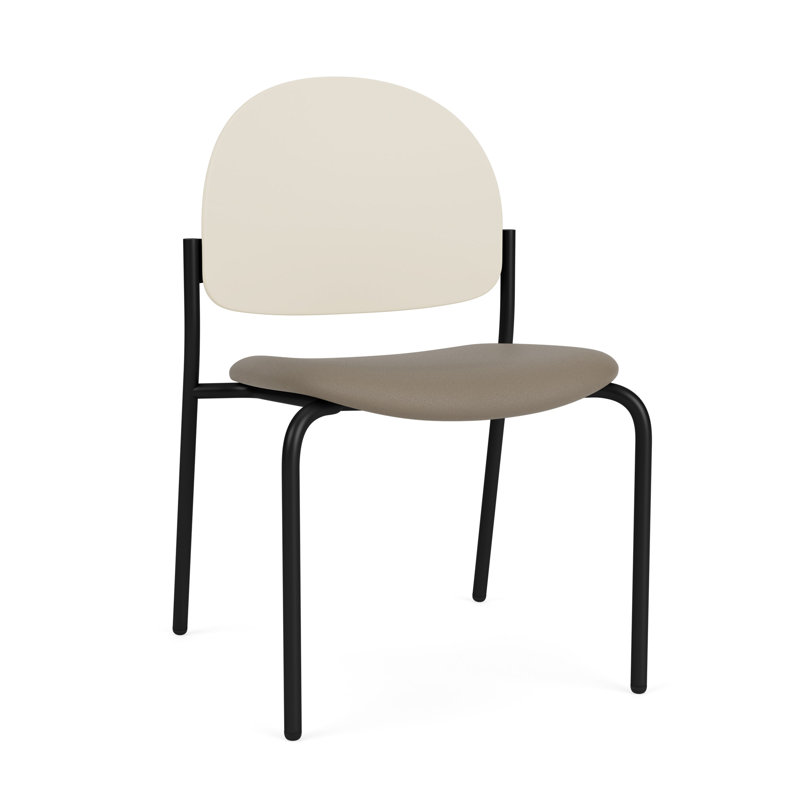Chaise d'invité sans accoudoir Chat Chat, Noir, Modena Farro / Sand Beige Poly