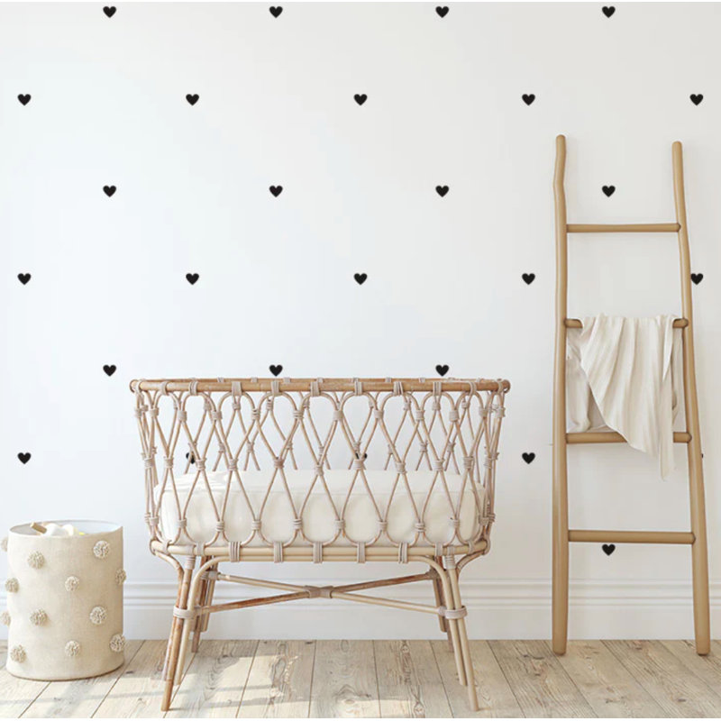 Adhésif décoratif petit coeurs, Noir