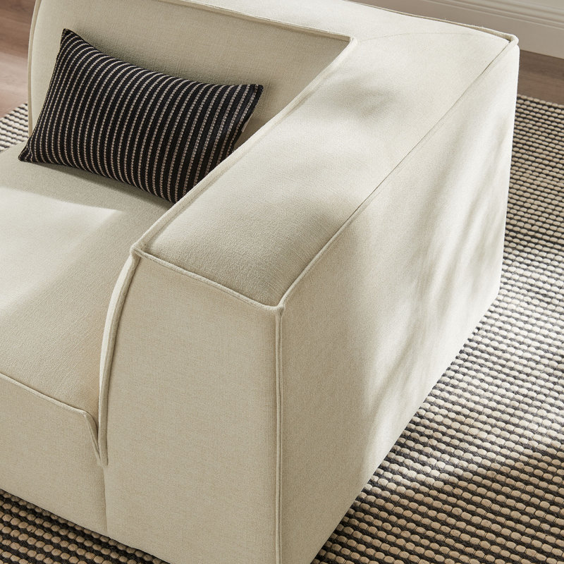Chaise d'angle rembourrée Restore Performance, Écru