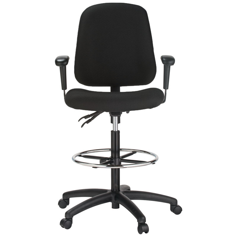 Polyester Blend Drafting Chair, Black