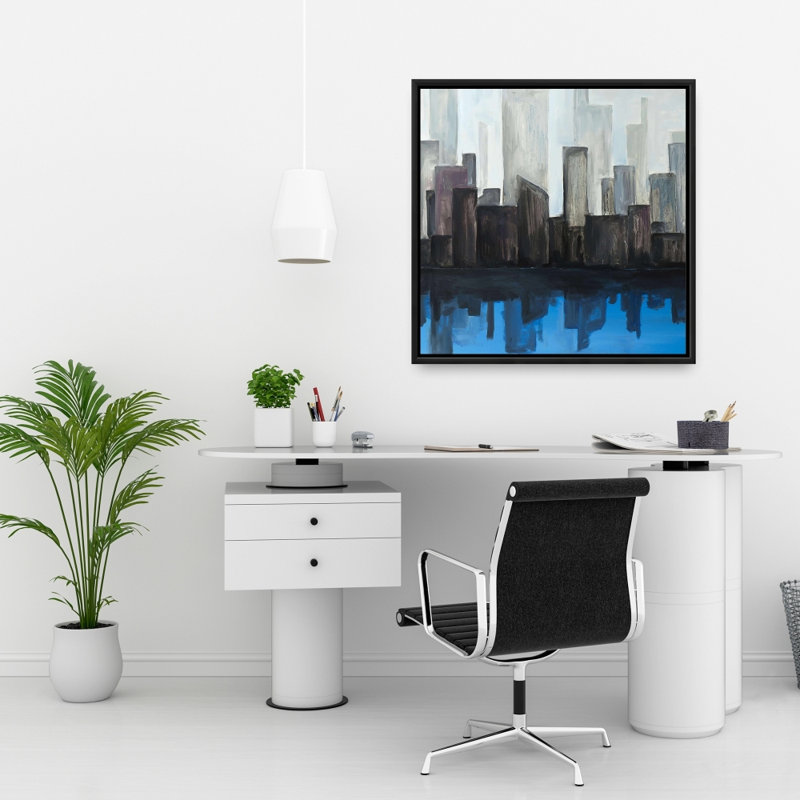 "Vue d'une ville bleue"