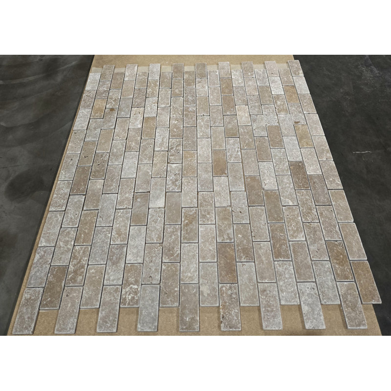 2" x 4" Nattural Stone Mosaic Subway Wall & Floor Tile, Brown