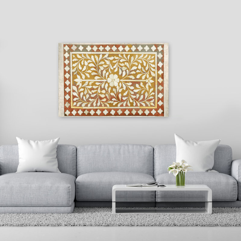 Art mural rétro abstrait The Center Blossom, 40" H x 60" W