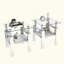 Ensemble de 2 tables basses gigognes avec plateau en verre-219329320-219329323