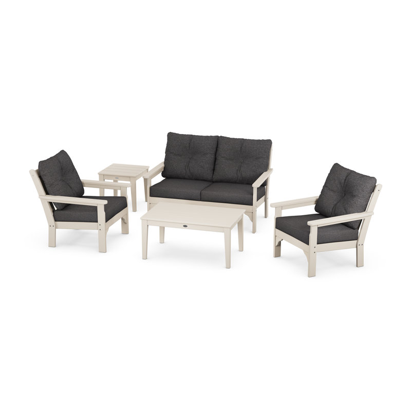 Vineyard 5-Piece Deep Seating Set, Sand, Ash Charcoal