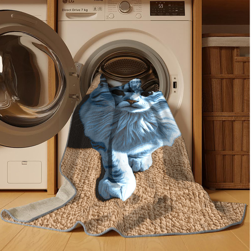  Tapis blanc lavable à motif de chats russes, Tapis de couloir 2 pi x 5 pi