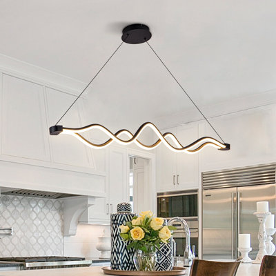 1 - Light Black LED Kitchen Island Pendant