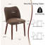 Ensemble de 6 chaises de salle à manger rembourrées en polyuréthane sans accoudoirs avec pieds en bois massif, dossier à oreilles et pieds de nivellement, chaises d'appoint peu encombrantes pour la salle à manger et le bureau personnel, café-130178238-130178241