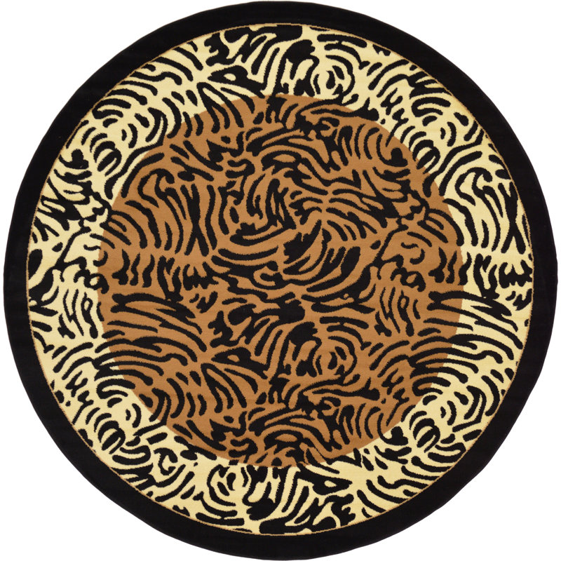 Testerman Animal Print Indoor Rug, Round 7'10"
