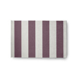 Tapis rayé mauve d'intérieur / extérieur tissé à plat