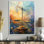 Astrologie équilibrée jaune et bleue, Balance I - Astronomie, art mural