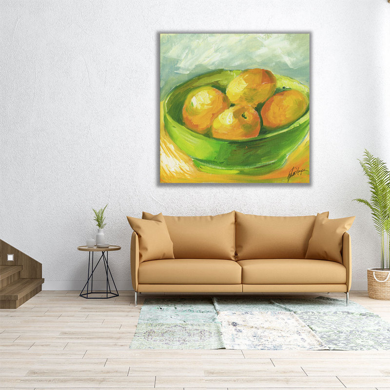 «Bowl of Fruit I», reproduction d'art sur toile, H 12 po x l 12 po