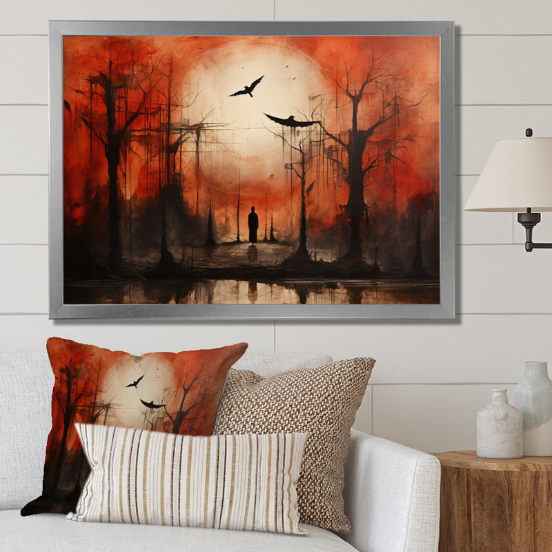 «Coral Black Mexico Art the Fall IV», reproduction sur toile, H 24 po x l 32 po x P 1 po, Cadre simple gris