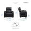 Fauteuil inclinable en similicuir respirant de 37,5 po avec appui-tête, éclairage à DEL et bras de rangement Savion-126010932