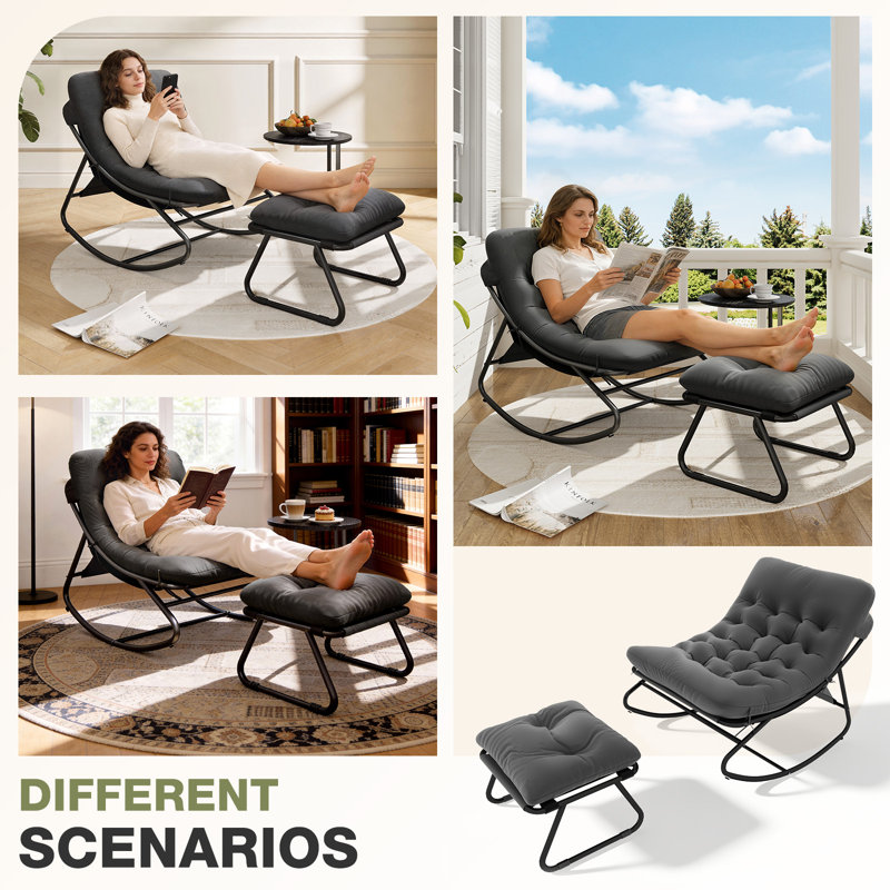 Outdoor Rocker Chair with Cushions