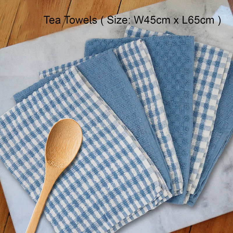 6 Pieces Tea Towel, Blue