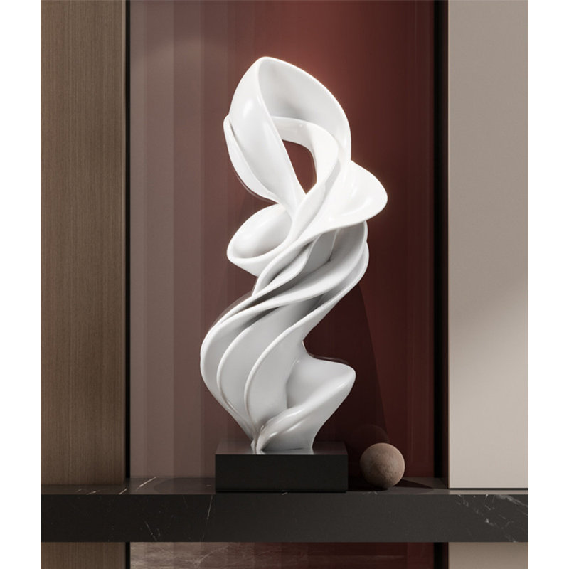 Sculpture moderne moderne en fibre de verre, H 23,62 po x l 9,84 po x P 8,27 po