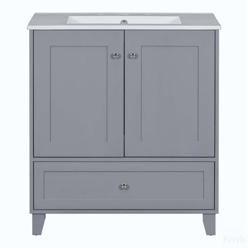 Jaiani 30'' Single Bathroom Vanity with Ceramic Top