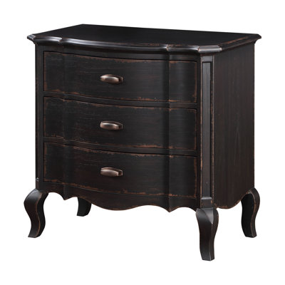 Nightstand, Black Antique Finish