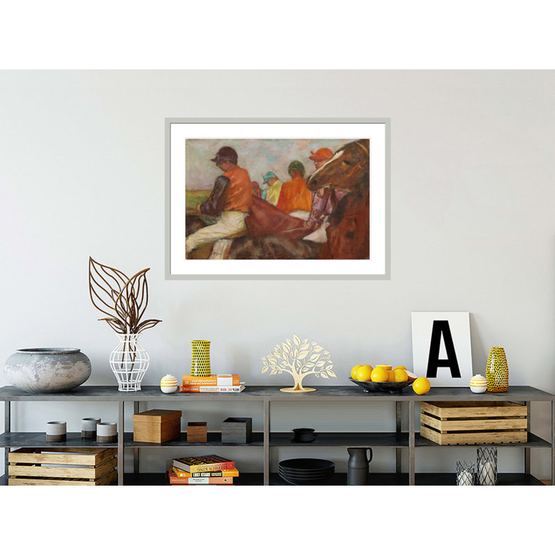 «The Jockeys» par Edgar Degas, impression giclée encadrée, H 29,82 po x l 41,5 po