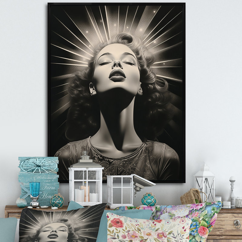 Spiritual Insight V sur toile, Cadre flottant noir, H 44 po x l 34 po x P 1,5 po
