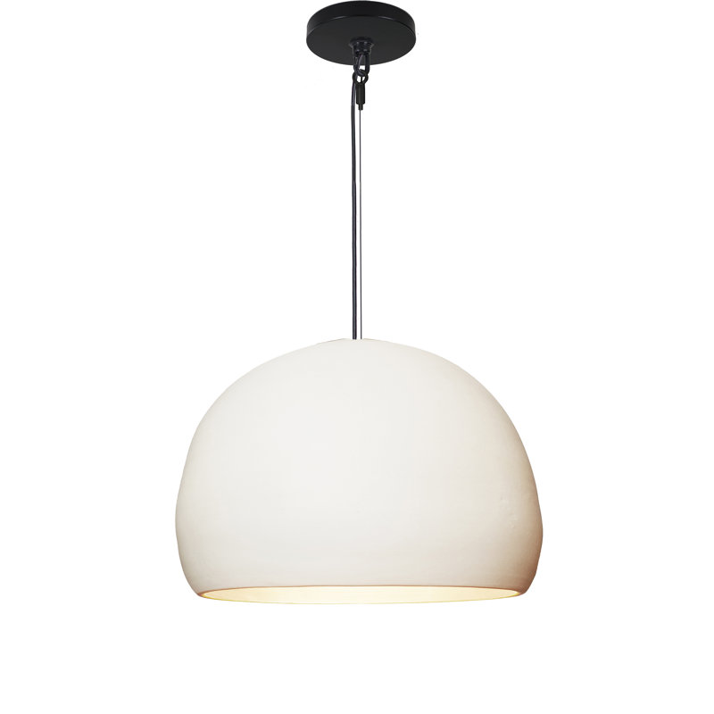 Clay 1 - Light Pendant, Black Fabric, Matte White, Yes
