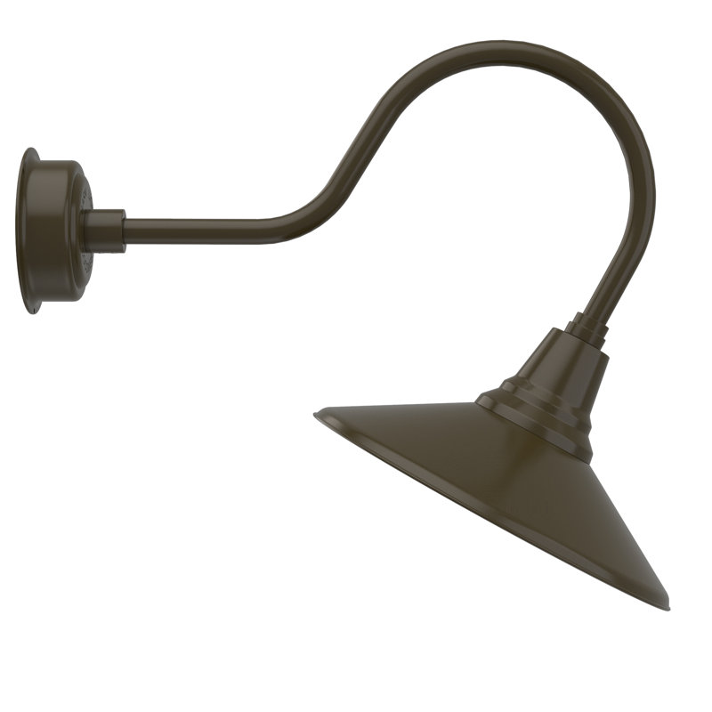 Luminaire de grange d’extérieur à del Albali, H 8 po x l 16 po x P 12 po, Bronze acajou