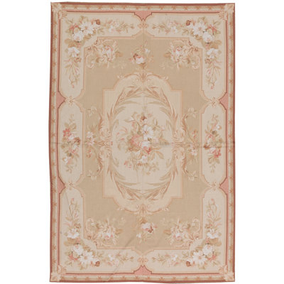 Hand-Knotted High-Quality Camel and Beige Area Rug