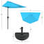 Abat-jour de balcon semi-circulaire à manivelle semi-circulaire 9 pi avec support lesté de 9 pi avec base lestée 20 lb pour terrasse, porche ou contre un mur par Pure Garden (bleu vif)-98683288