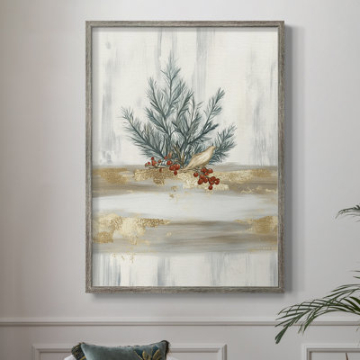 «Christmas Holiday Art CCXCV III», reproduction d'art encadrée - bois massif