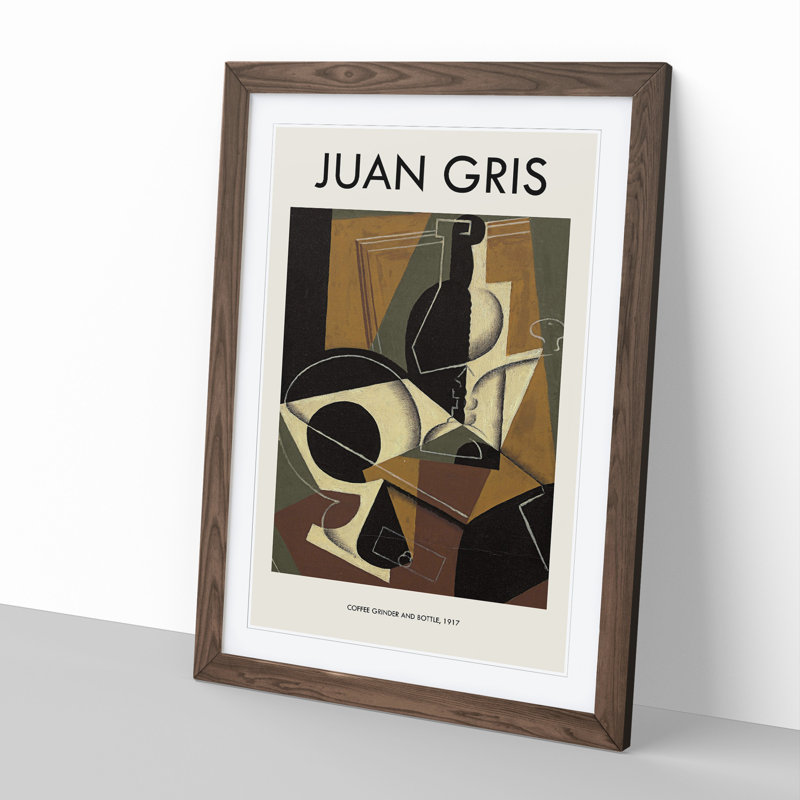 Cafe Moulin by Juan Gris - Picture Frame Art Prints, Walnut, 65cm H x 48cm W x 2cm D