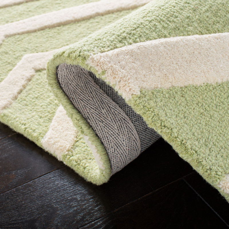 Sanyla Hand Tufted Wool Chevron Rug, Round 6'