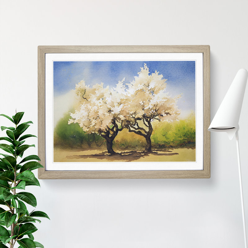 Sparkling Trees - Single Picture Frame Painting, 25cm H x 34cm W x 2cm D, Oak