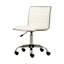 Chaise de bureau blanche à dossier moyen avec dossier pivotant en similicuir souple pivotant à 360 degrés et 5 réglages de hauteur pratiques-1711898349
