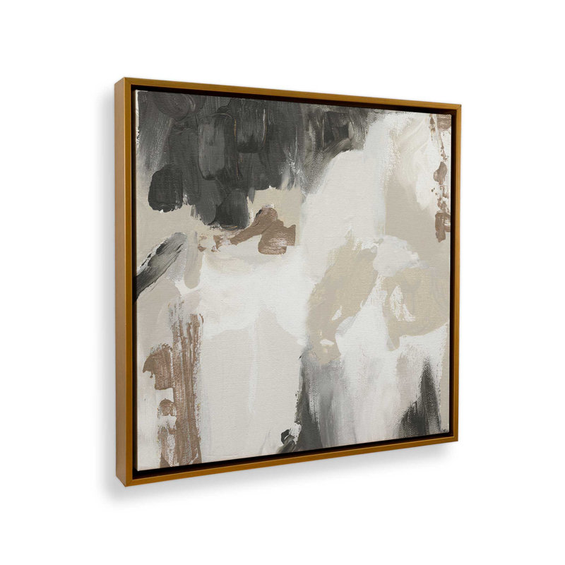 "Mosaïque monochrome V1" sur toile, Cadre doré poli, H 12,75 po x l 12,75 po x P 1,75 po