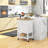 Utility Kitchen Cart, Rolling Kitchen Island With Smooth Rubberwood Top, Narrow Butcher Block Surface On Wheels-89177059